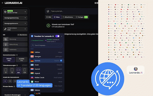 Leonardo AI: interface translator — English and 133 languages :: Translate Leonardo AI interface into 133 languages. Google Translate API. Not affiliated with Leonardo AI.