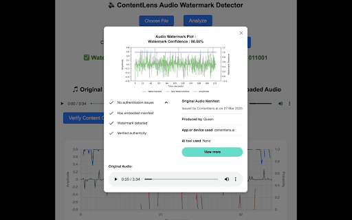 ContentLens C2PA Validator :: Detect images and videos embedded with C2PA content credentials and verify their validity.