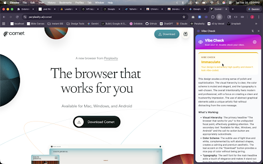 Vibe Check :: Real-time design feedback and vibe checks for your web apps using AI.