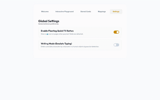 Auto Credit Card Filler :: Premium autofill tool for web developers. Supports multiple cards and custom project-based field mappings.