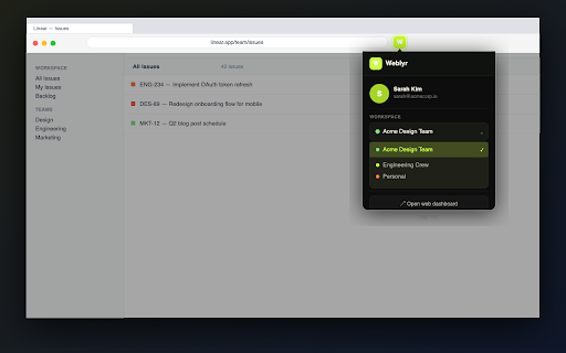 Weblyr :: Highlight text on any webpage and leave threaded comments your team sees instantly. No screenshots, no Slack.