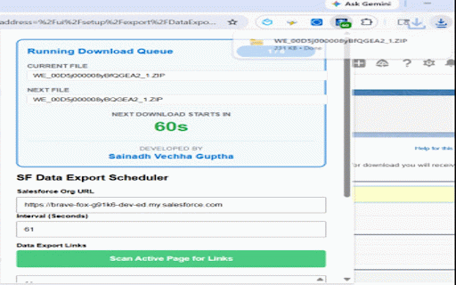 SF Data Export Helper :: Sequential Salesforce Downloader with Automated Link Scraper