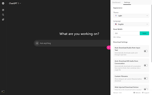 ChatGPT TTS | Text-to-Speech Generator & Audio Downloader :: Text-to-Speech generator and audio downloader for ChatGPT.