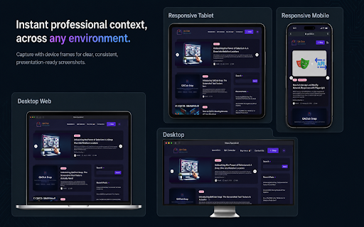 Snap: Rapid Screenshots & Bug Capture :: Capture the current tab (visible or full page), apply device frames, annotate, and download as PNG. Works fully offline.