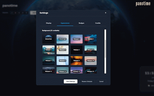 panotime :: Transform your new tab page into a beautiful world clock dashboard - the elegant way to track time across multiple time zones.
