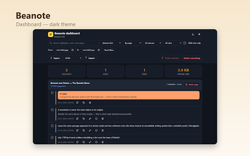 Beanote :: Highlight text, add comments and sticky notes on any web page. Works offline, data stays on your device.