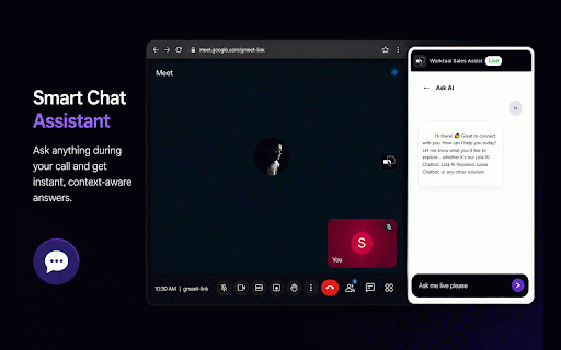 Worktual Sales Assist :: Real-time Google Meet caption capture with AI-powered sales suggestions for better conversations.