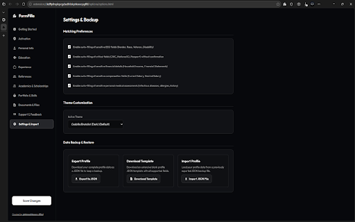 FormFilla :: Fills application forms (jobs, scholarships, admissions) from local JSON profile data. No AI, local-first.