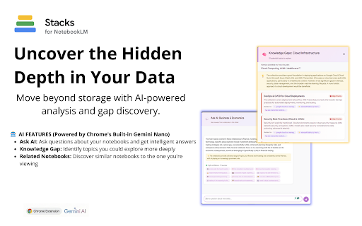 Stacks for NotebookLM: Folders & AI Search :: Organize your Google NotebookLM with folders, tags, and AI-powered semantic search.