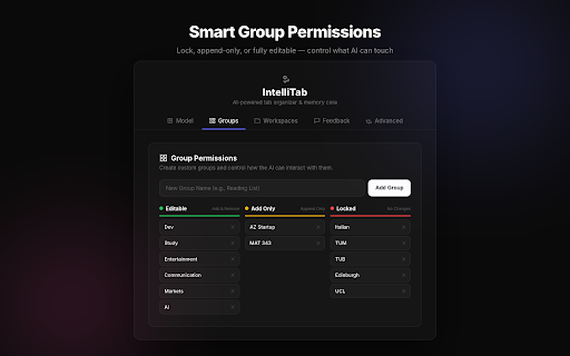 IntelliTab :: AI-powered browser extension that intelligently organizes tabs.