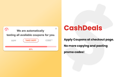 CashDeals: AI Coupons & Savings :: Find and test coupon codes to save while shopping.