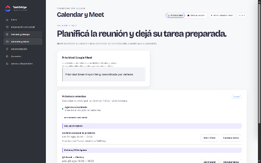 TaskBridge for ClickUp :: Integra Gmail, Google Calendar y Meet con tareas y seguimiento de tiempo en ClickUp