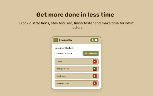 Locked In | Block Social Media & Stay Focused :: Block distracting websites and stay focused.