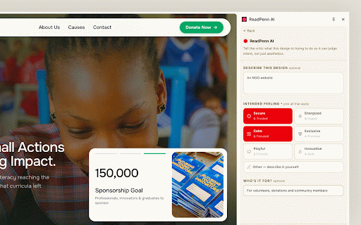 RedPenn AI :: Audit any website for AI-generated design patterns, accessibility issues, and originality.