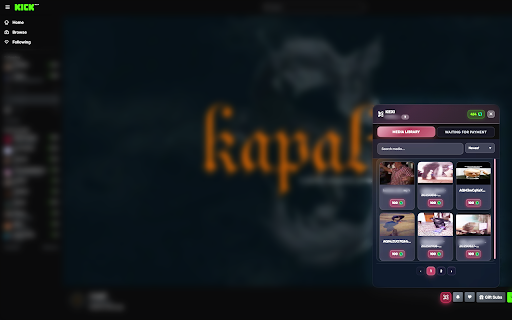 KEXI - Interactive Streaming Widget :: Send KEXs (videos, images, audio) to your favorite Kick streamers directly from their channel page