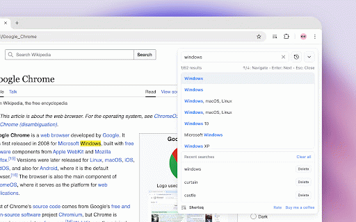 Sherloq - Enhanced Find on Page :: A better search experience than the default find on page