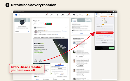LinkedIn Bulk Deleter & Unliker Pro : Likes, Comments, Post, Repost :: Mass delete your LinkedIn posts, remove reactions, and delete your comments safely with human-like delays. Privacy-first extension.