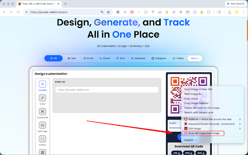 QR Code Generator & Scanner :: Beautiful styled QR code generator and QR Code Scanner on just right click.