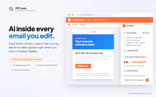 MC Lens :: Productivity tools for Salesforce Marketing Cloud admins and marketers