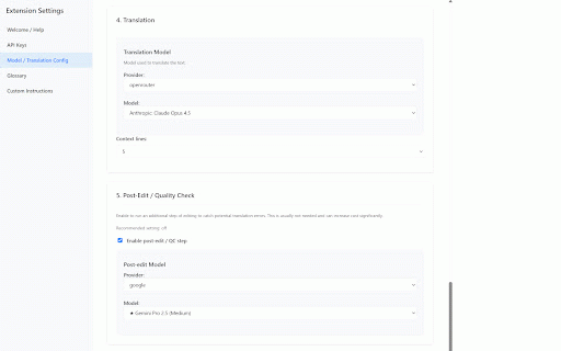 LLM Novel Translator (BYOK) :: LLM-powered web novel translation with context-aware glossary across chapters. BYOK—bring your own key, no middleman markup.
