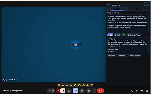 notemeeting :: Meeting note taker extension with realtime transcript and recap