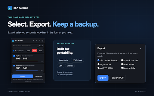 2FA verification code :: Offline TOTP two-step verification code manager: one-click scanning of webpage QR codes, batch migration and import from any…