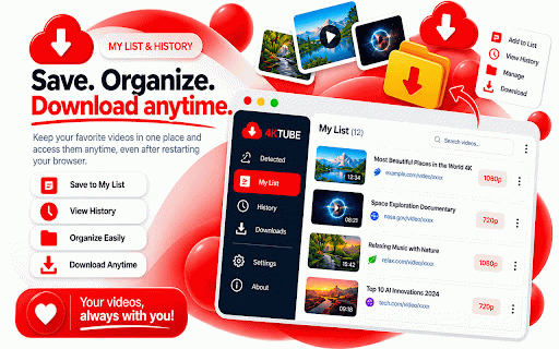 4KTube Media Downloader :: Find and save video and audio from pages you have the right to download. Plays and saves HTML5 media, HLS and DASH.