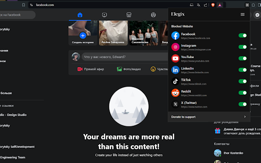 Elegix - Social Shield :: Block social media Feed to boost productivity and track your time spent online