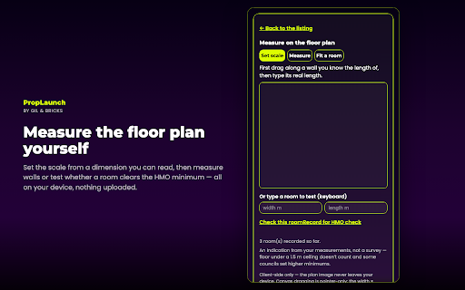 PropLaunch Deal Analyser :: Analyse a Rightmove or Zoopla listing as a deal — in a side panel.