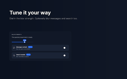 Veil — AI Chat History Blur :: Blur your AI chat history on ChatGPT, Claude, and Gemini with a simple privacy toggle.