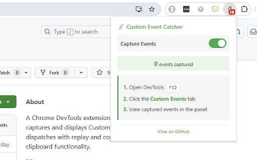 CustomEvent Catcher :: Captures CustomEvent dispatches on pages and logs details.