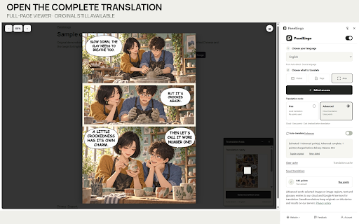 Manga Translator - PanelLingo :: Manga, manhua, manhwa & webtoons. Free reads Japanese, Chinese & English: free, no login. Advanced: more languages; uses points.