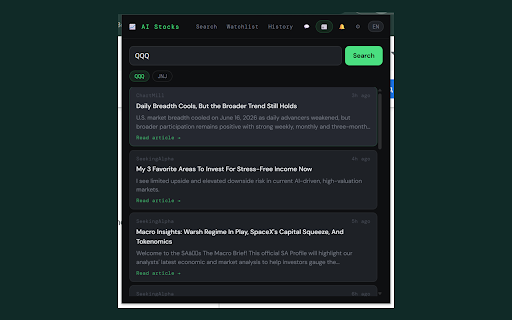 AI Stock Analyzer :: AI-powered stock & crypto analyzer. Real-time prices, charts, portfolio tracker, alerts. Free, no API keys needed.