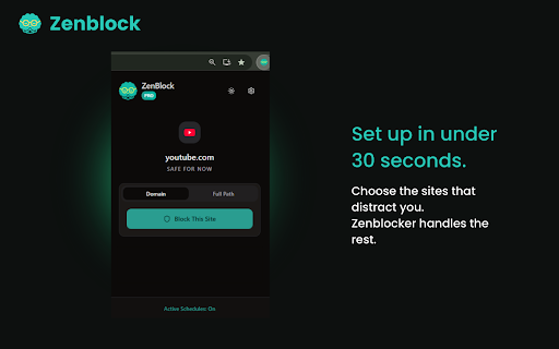 ZenBlock: Mindful Web Blocker & Focus Timer :: Stop wasting time on distracting websites with ZenBlock, a mindful website blocker with 30-sec pause to break distraction habits.