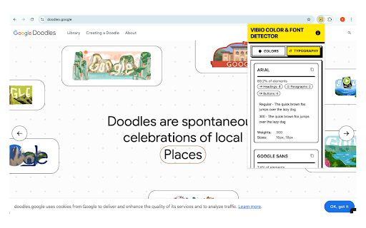 Vibio: Color & Font Detector :: Instantly detect and extract colors and fonts from any webpage. Perfect for designers and developers.