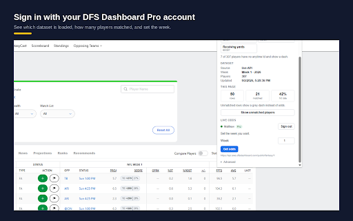 Weekly FF Overlay :: Shows touchdown scoring probabilities and projected points beside each player on your fantasy football lineup and waiver pages.