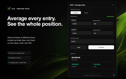 Investo Calculator :: Investo Calculator is a private investment calculator that works directly in the Chrome side panel, allowing you to evaluate…