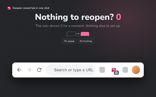 Reopen Closed Tab in One Click — Restore Recent Windows :: Undo accidental closures from the toolbar or right-click menu. Bring back recently closed tabs or a whole window, newest first.