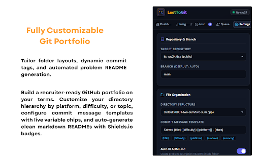 LeetToGit - Multi-Platform Coding to GitHub :: Automatically sync accepted coding solutions from competitive programming platforms directly to your personal GitHub repository.