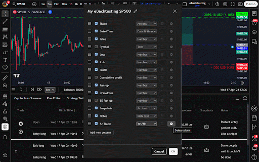 eBacktesting.com (TradingView extension) :: Adds advanced trade simulation & journaling to TradingView: simulate trades, track positions & analyze performance.