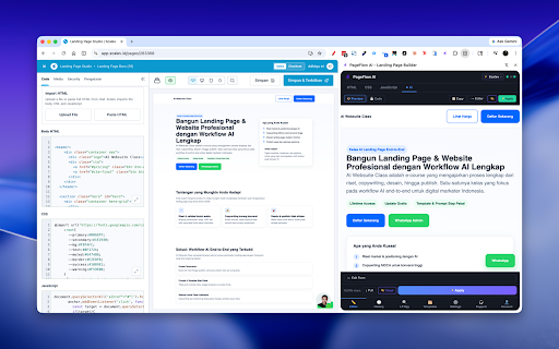 PageFlow AI - Landing Page Builder :: AI landing page builder: generate, visually edit & inject pages to your marketing platform editor. Bring your own AI key (BYOK).