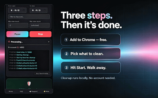 Eraser for TikTok :: Batch cleanup tool for TikTok