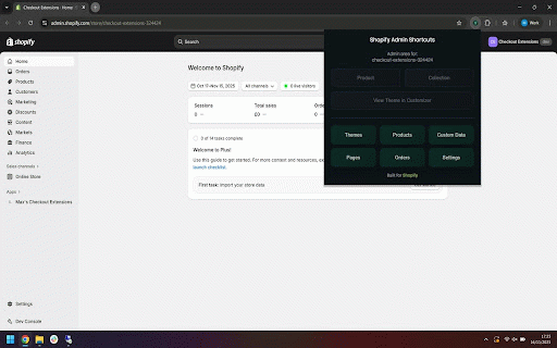 Shopify Admin Shortcuts :: Quickly open Shopify Admin Sections for the store you're currently on. Open Products or Collections you are currently viewing.