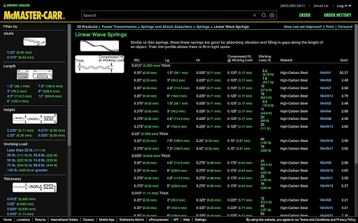 McMetric :: Metric equivalents next to imperial measurements on McMaster-Carr, plus dark and beige themes.