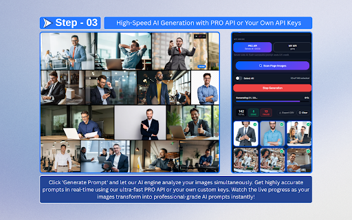 Image to Prompt Generator - AI Bulk Generator :: Bulk image to prompt generator. Easily scan web images into grids & generate AI prompts for Midjourney, DALL-E & Recraft instantly.