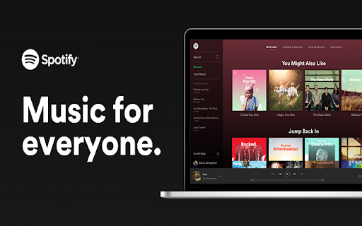 Spotify Web Player Search :: Quickly search Spotify from extension popup or right-click search.
