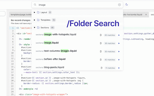 Shopify Code / Theme Search - Free & Fast :: Easily search through Shopify theme code editor files