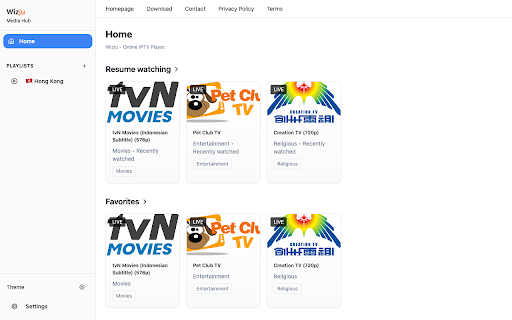 Wizju IPTV Player :: A modern IPTV player built with Vue.js.