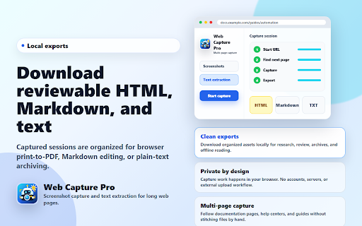 Web Capture Pro - Multi-Page Screenshot & Text Extractor :: Capture entire documentation sites with screenshots or text extraction