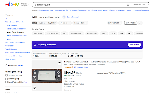 eBay Reseller Toolkit :: Sold-comps, sort-by-sold and a net profit calculator for eBay resellers.